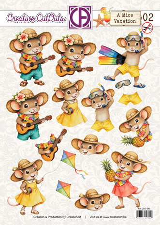 Creatief Art A Mice Vacation 02 3D Die-Cut Sheet Creative CutOUts (CCO-049) Creatief Art A Mice Vacation 02 3D Die-Cut Sheet Creative CutOUts (CCO-049)