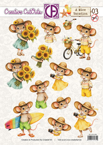 Creatief Art A Mice Vacation 03 3D Die-Cut Sheet Creative CutOuts (CCO-050) Creatief Art A Mice Vacation 03 3D Die-Cut Sheet Creative CutOuts (CCO-050)