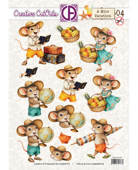 Creatief Art A Mice Vacation 04 3D Die-Cut Sheet Creative CutOuts (CCO-051)