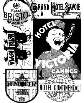 Stampers Anonymous Hotel Tim Holtz Components Cling Mount Collage Stamp (COM005)