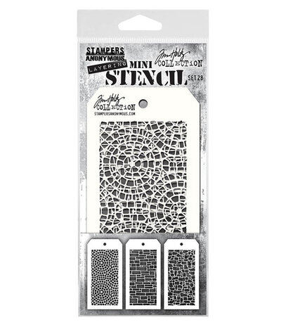 Stampers Anonymous Set #28 Tim Holtz Layering Mini Stencil (3pcs) (THMST028) Stampers Anonymous Set #28 Tim Holtz Layering Mini Stencil (3pcs) (THMST028)