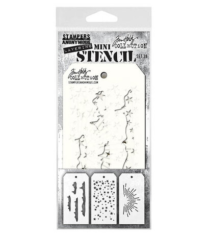 Stampers Anonymous Set #38 Tim Holtz Layering Mini Stencil (3pcs) (THMST038) Stampers Anonymous Set #38 Tim Holtz Layering Mini Stencil (3pcs) (THMST038)