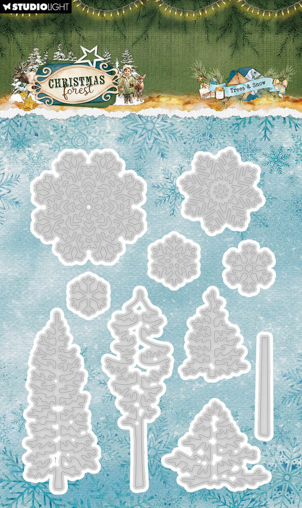 Studio Light Christmas Forest Cutting Dies Trees and Snow (SL-CF-CD1113)