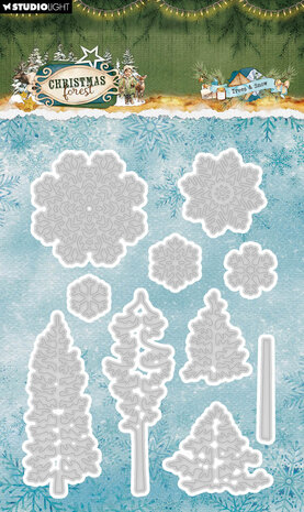 Studio Light Christmas Forest Cutting Dies Trees and Snow (SL-CF-CD1113)
