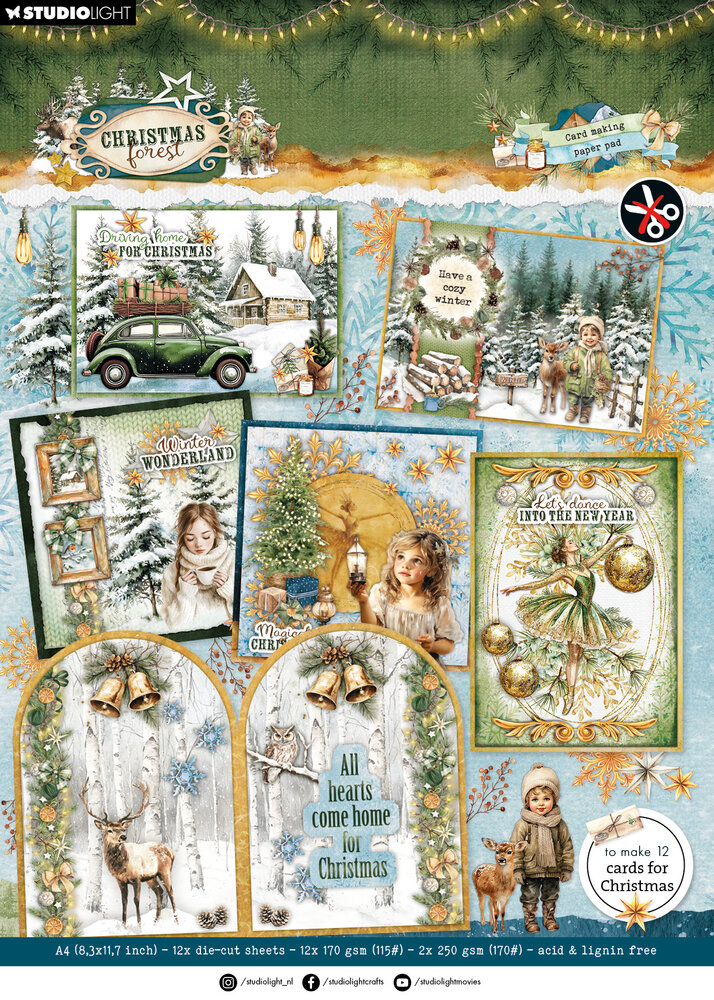 Studio Light Christmas Forest A4 Card Making Paper Pad (SL-CF-CMP40) Studio Light Christmas Forest A4 Card Making Paper Pad (SL-CF-CMP40)