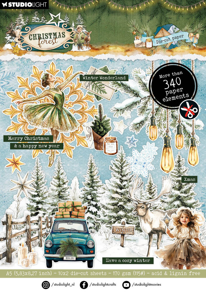 Studio Light Christmas Forest A5 Die-Cut Paper Pad Elements (SL-CF-DCPP475) Studio Light Christmas Forest A5 Die-Cut Paper Pad Elements (SL-CF-DCPP475)
