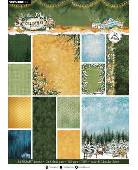 Studio Light Christmas Forest A4 Designer Paper Pad Backgrounds (SL-CF-DPP474)