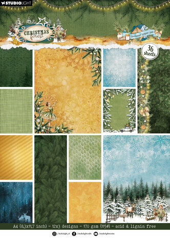 Studio Light Christmas Forest A4 Designer Paper Pad Backgrounds (SL-CF-DPP474) Studio Light Christmas Forest A4 Designer Paper Pad Backgrounds (SL-CF-DPP474)