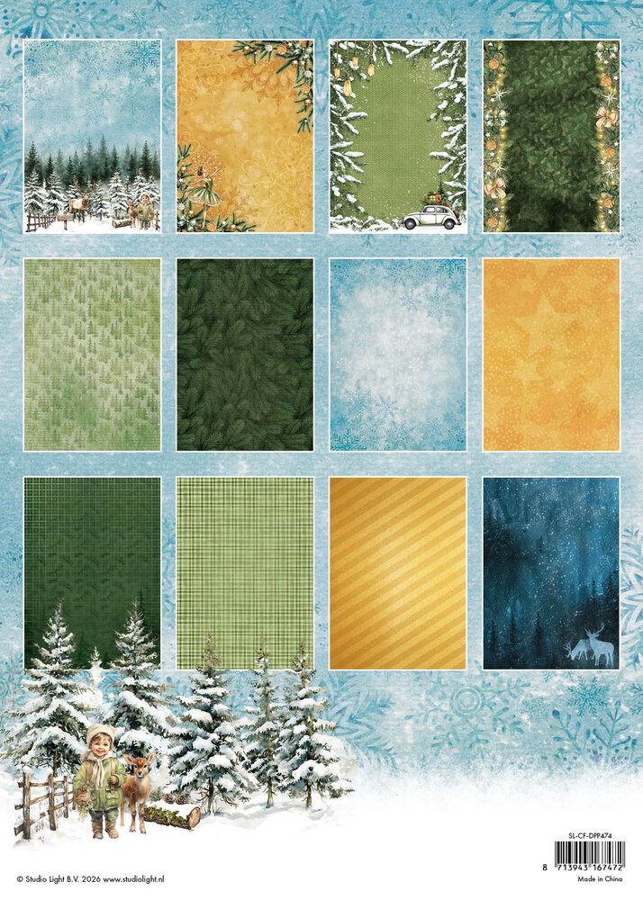 Studio Light Christmas Forest A4 Designer Paper Pad Backgrounds (SL-CF-DPP474) Studio Light Christmas Forest A4 Designer Paper Pad Backgrounds (SL-CF-DPP474)