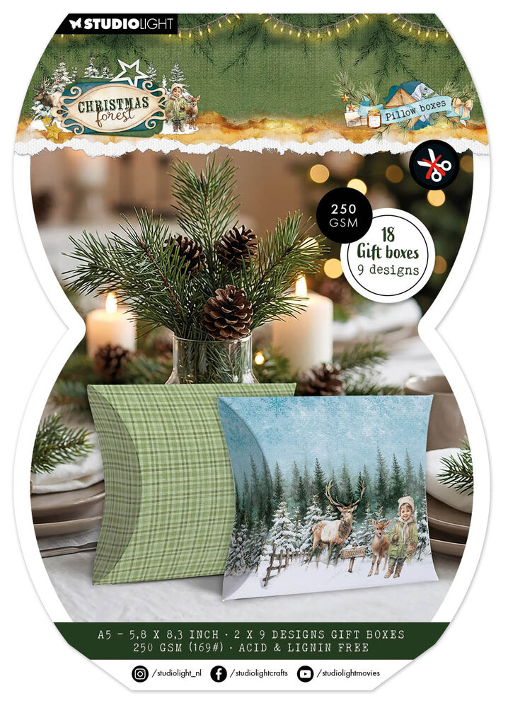 Studio Light Christmas Forest A5 Gift Box Paper Pad Pillow Boxes (SL-CF-GBPP480) Studio Light Christmas Forest A5 Gift Box Paper Pad Pillow Boxes (SL-CF-GBPP480)
