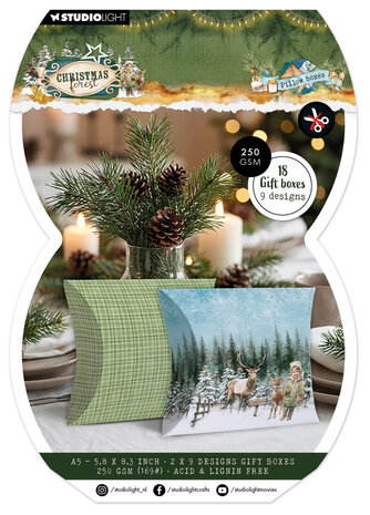 Studio Light Christmas Forest A5 Gift Box Paper Pad Pillow Boxes (SL-CF-GBPP480) Studio Light Christmas Forest A5 Gift Box Paper Pad Pillow Boxes (SL-CF-GBPP480)