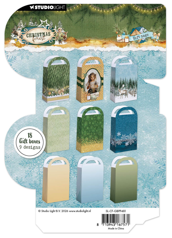 Studio Light Christmas Forest A5 Gift Box Paper Pad Gift Bags (SL-CF-GBPP481) Studio Light Christmas Forest A5 Gift Box Paper Pad Gift Bags (SL-CF-GBPP481)