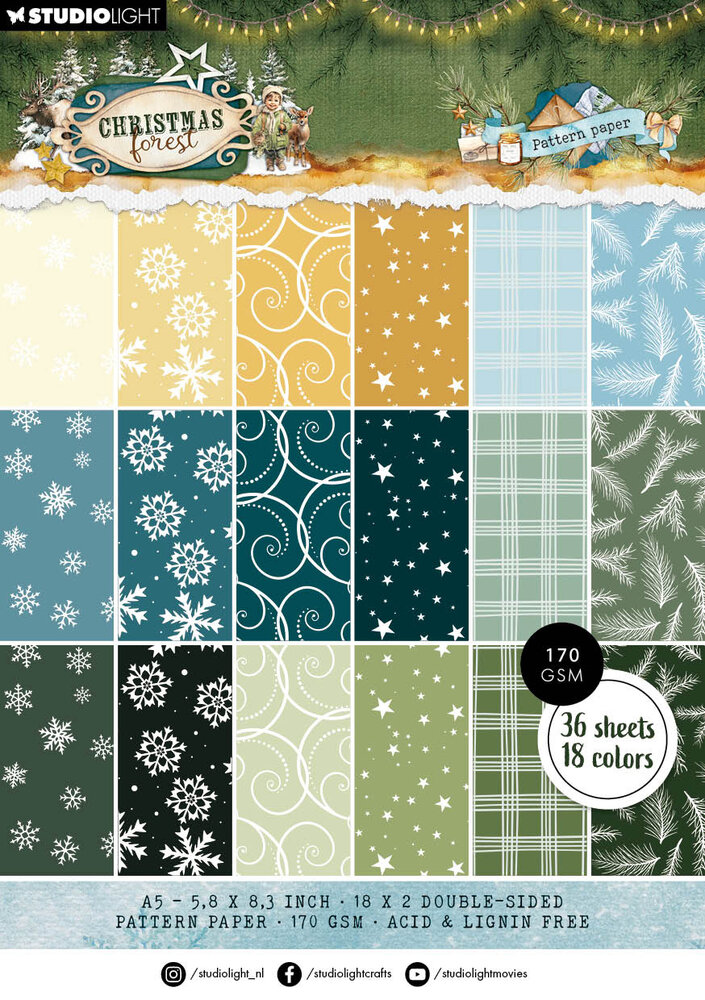 Studio Light Christmas Forest A5 Pattern Paper Pad (SL-CF-PPP477) Studio Light Christmas Forest A5 Pattern Paper Pad (SL-CF-PPP477)