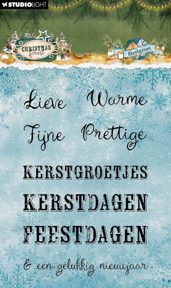 Studio Light Christmas Forest Clear Stamps Kerstgroet (SL-CF-STAMP955)