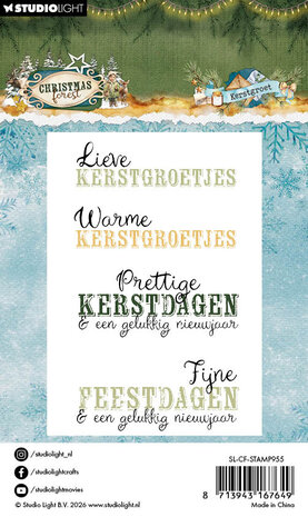 Studio Light Christmas Forest Clear Stamps Kerstgroet (SL-CF-STAMP955)