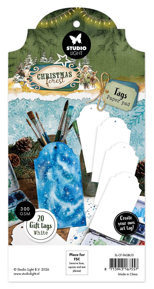 Studio Light Christmas Forest Tag Paper Pad White (SL-CF-TAGBL13) Studio Light Christmas Forest Tag Paper Pad White (SL-CF-TAGBL13)