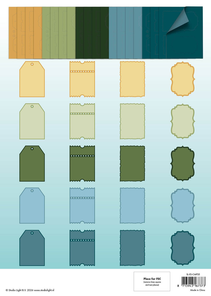 Studio Light Christmas Forest Card Shapes for 127x178mm Cards Essentials Card Making Pad (SL-ES-CMP35) Studio Light Christmas Forest Card Shapes for 127x178mm Cards Essentials Card Making Pad (SL-ES-CMP35)