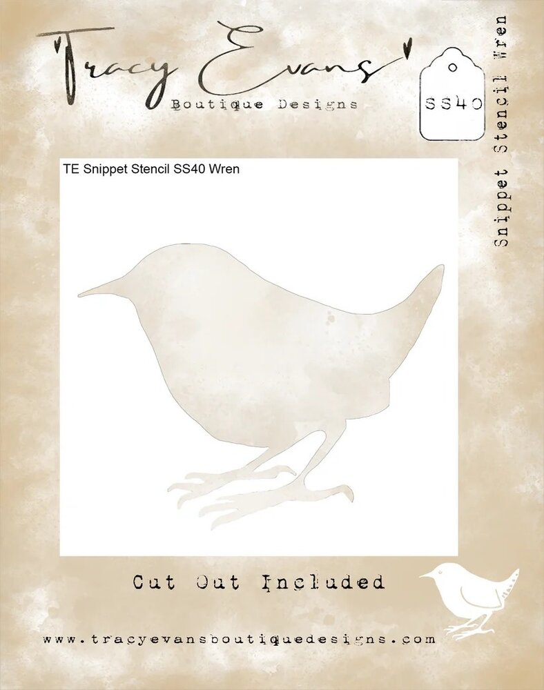 Tracy Evans Wren 4x4 Inch Snippet Stencil (SS040)