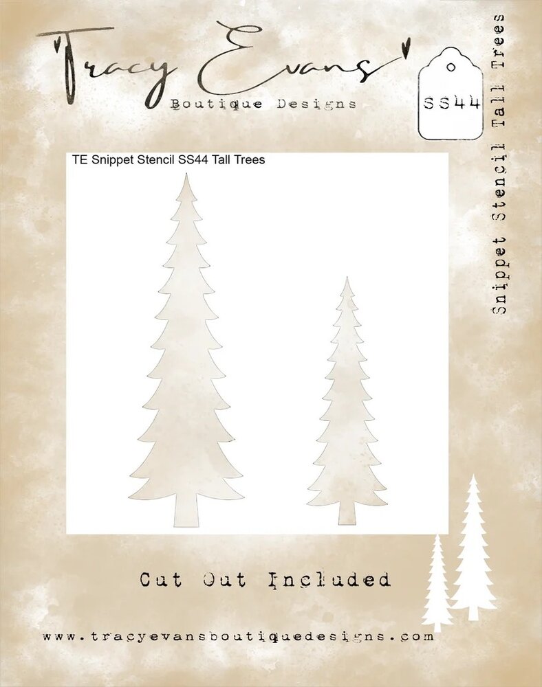 Tracy Evans Tall Trees 4x4 Inch Snippet Stencil (SS044)