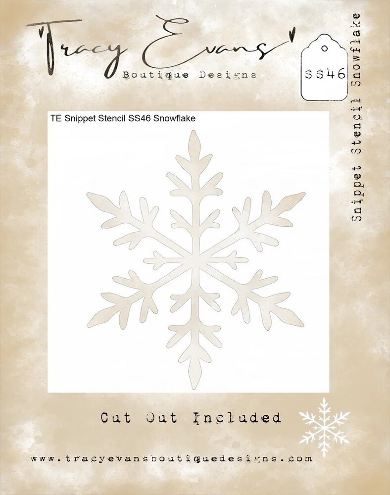 Tracy Evans Snowflake 4x4 Inch Snippet Stencil (SS046)