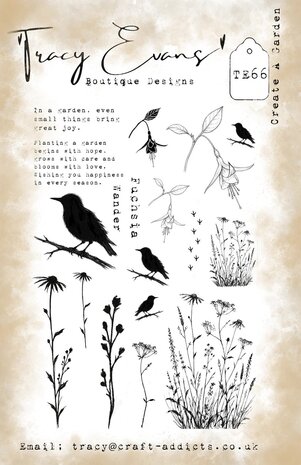Tracy Evans Create A Garden A5 Stamp (TE066)