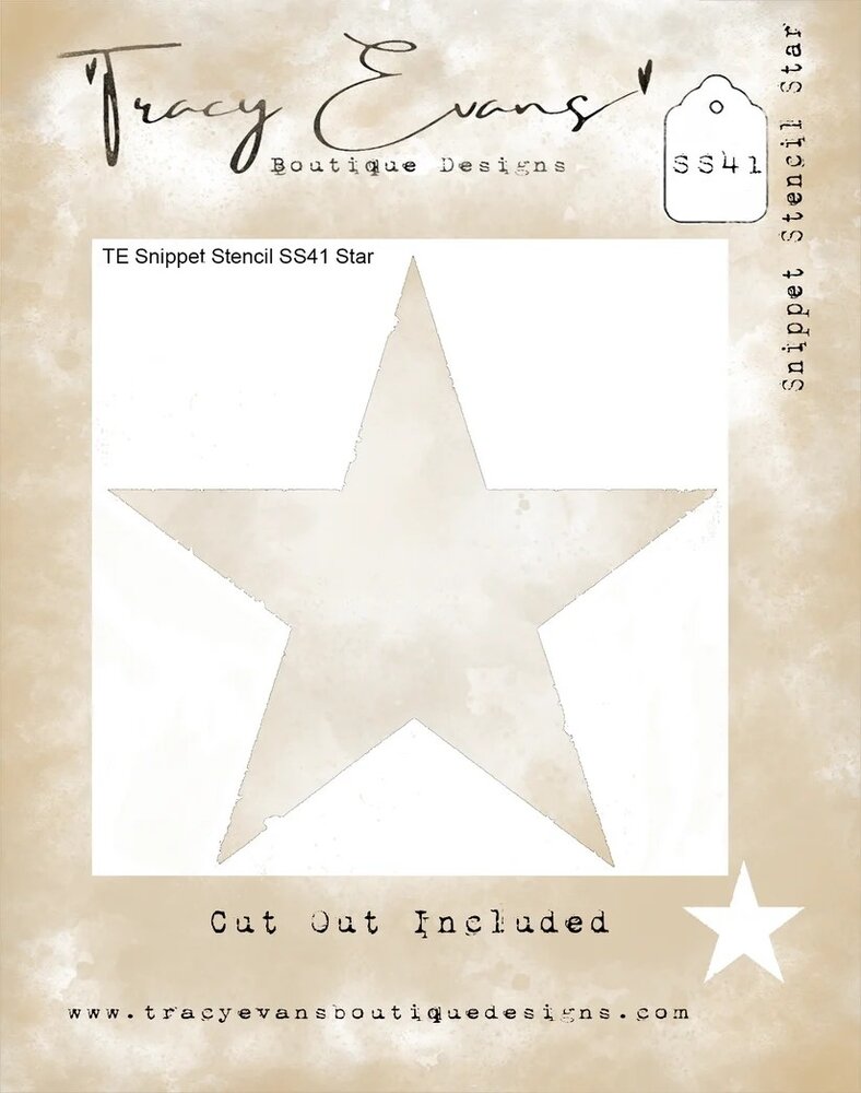 Tracy Evans Star 4x4 Inch Snippet Stencil (SS041)