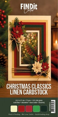 Find It Linen Cardstock 4K Christmas Classics (75pcs) (FITCB4k012)