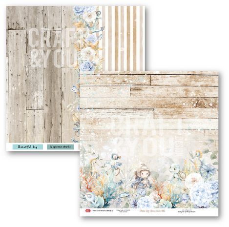 Craft & You Design Fun by the Sea 12x12 Inch Paper Set 250gsm (12sheets) (CPS-FUN30-12)