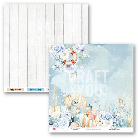 Craft & You Design Fun by the Sea 12x12 Inch Paper Set 250gsm (12sheets) (CPS-FUN30-12)