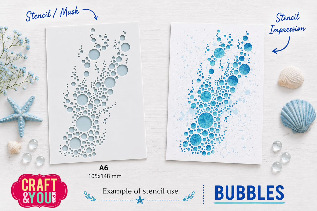 Craft & You Design Bubbles A6 Stencil (SC020)