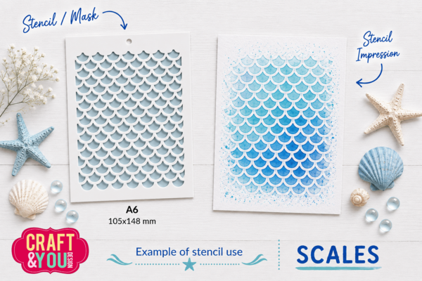 Craft & You Design Scale Pattern A6 Stenci (SC021)