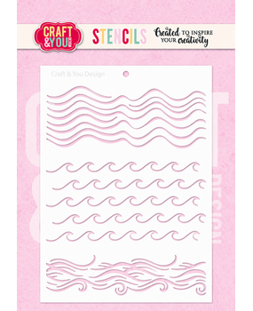 Craft & You Design Waves A6 Stenci (SC022)