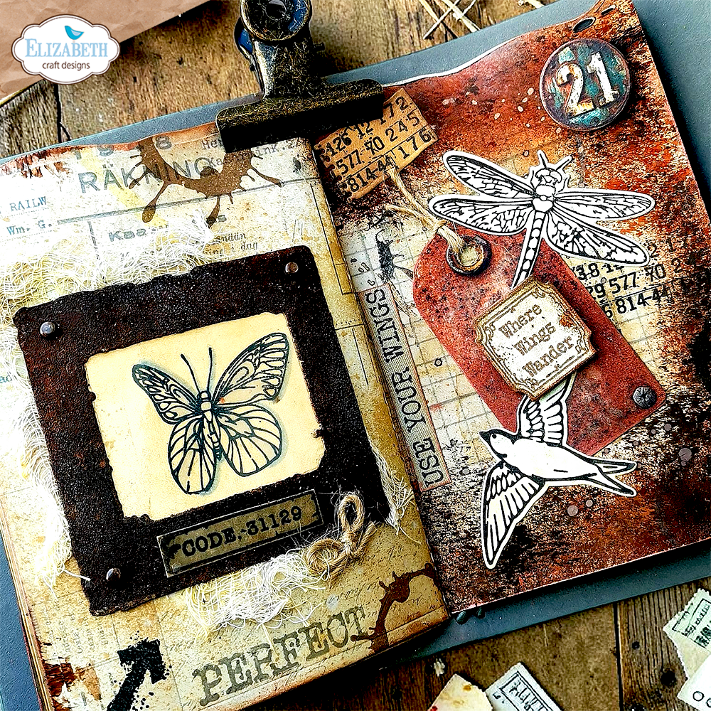Elizabeth Craft Designs Beautifully Worn Stamp and Die Set Set Where Wings Wander by Devid Roodenburg (CSD456) Elizabeth Craft Designs Beautifully Worn Stamp and Die Set Set Where Wings Wander by Devid Roodenburg (CSD456)