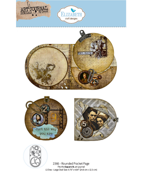 Elizabeth Craft Designs Beautifully Worn Die Rounded Pocket Page by Devid Roodenburg (2366)