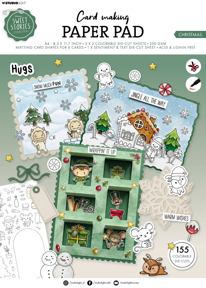 Studio Light Sweet Stories A4 Card Making Pad Christmas (SL-SS-CMP44) Studio Light Sweet Stories A4 Card Making Pad Christmas (SL-SS-CMP44)