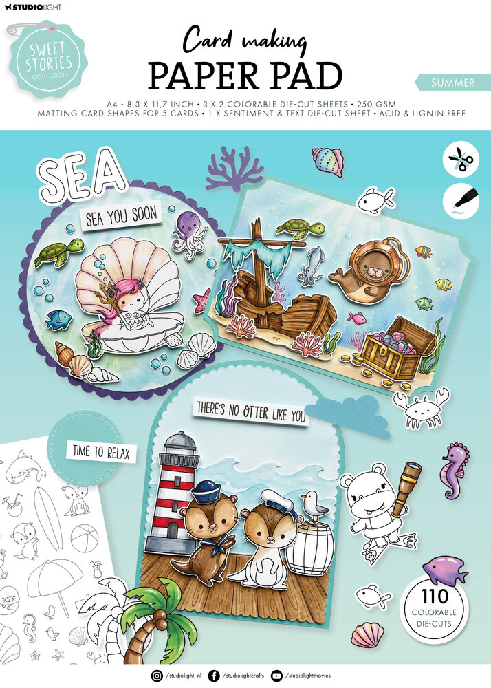 Studio Light Sweet Stories A4 Card Making Pad Summer (SL-SS-CMP43) Studio Light Sweet Stories A4 Card Making Pad Summer (SL-SS-CMP43)