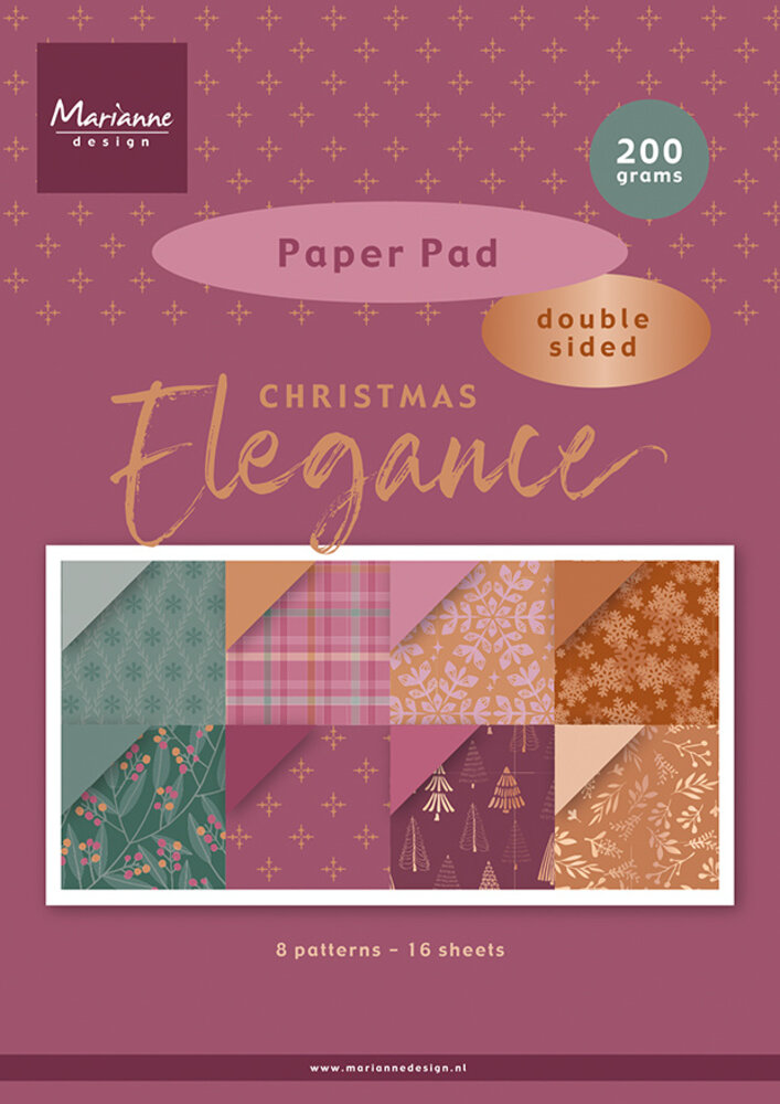 Marianne Design Christmas Elegance A4 Paper Pad (PK9223) Marianne Design Christmas Elegance A4 Paper Pad (PK9223)