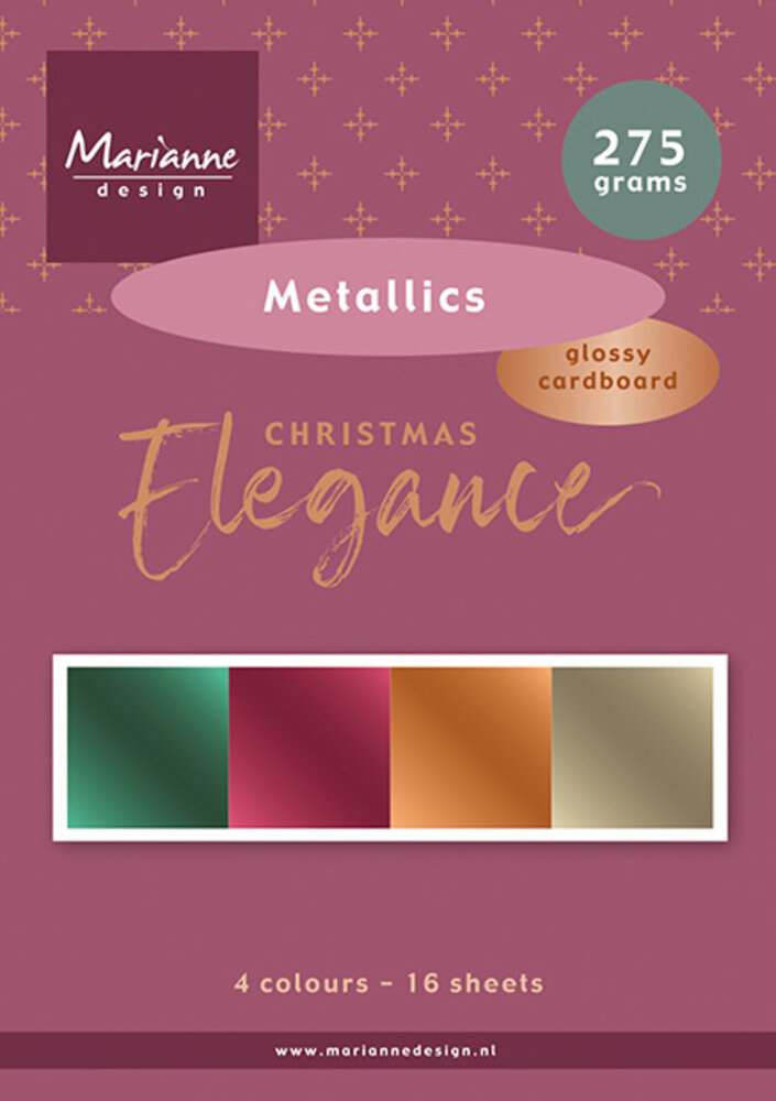 Marianne Design Christmas Elegance A5 Metallics Cardstock (PK9225) Marianne Design Christmas Elegance A5 Metallics Cardstock (PK9225)