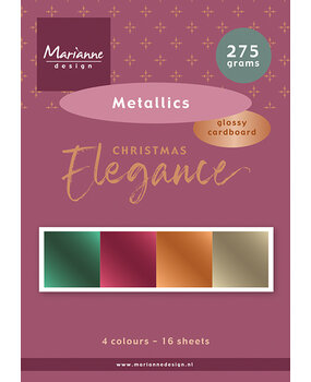 Marianne Design Christmas Elegance A5 Metallics Cardstock (PK9225)