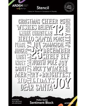 Arden Creative Studio Maker Series 6x8 Inch Stencil Sentiment Block by Katie Pertiet (ACSST0013)