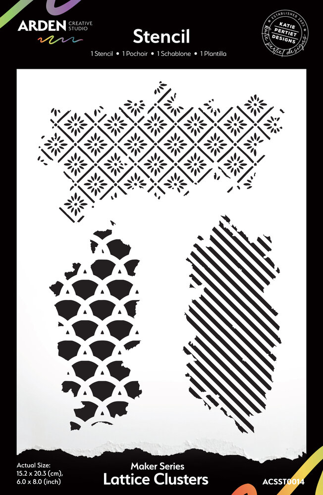 Arden Creative Studio Maker Series 6x8 Inch Stencil Lattice Clusters by Katie Pertiet (ACSST0014) Arden Creative Studio Maker Series 6x8 Inch Stencil Lattice Clusters by Katie Pertiet (ACSST0014)