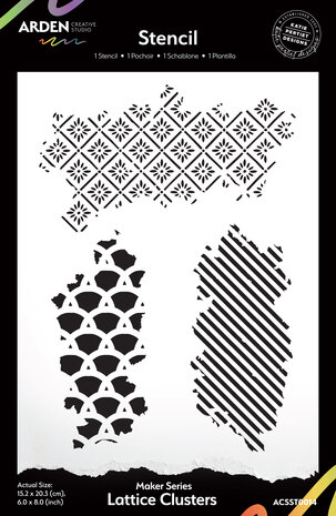 Arden Creative Studio Maker Series 6x8 Inch Stencil Lattice Clusters by Katie Pertiet (ACSST0014) Arden Creative Studio Maker Series 6x8 Inch Stencil Lattice Clusters by Katie Pertiet (ACSST0014)