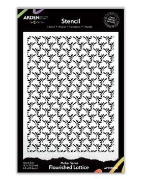 Arden Creative Studio Maker Series 6x8 Inch Stencil Flourished Lattice by Katie Pertiet (ACSST0012)