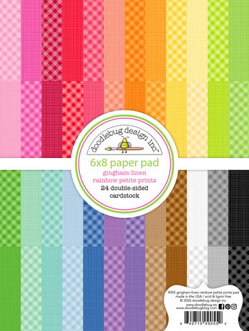 Doodlebug Design Gingham-Linen Rainbow 6x8 Inch Petite Prints Paper Pad (9055) Doodlebug Design Gingham-Linen Rainbow 6x8 Inch Petite Prints Paper Pad (9055)