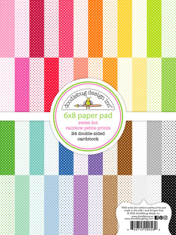 Doodlebug Design Swiss-Dot Rainbow 6x8 Inch Petite Prints Paper Pad (9056) Doodlebug Design Swiss-Dot Rainbow 6x8 Inch Petite Prints Paper Pad (9056)