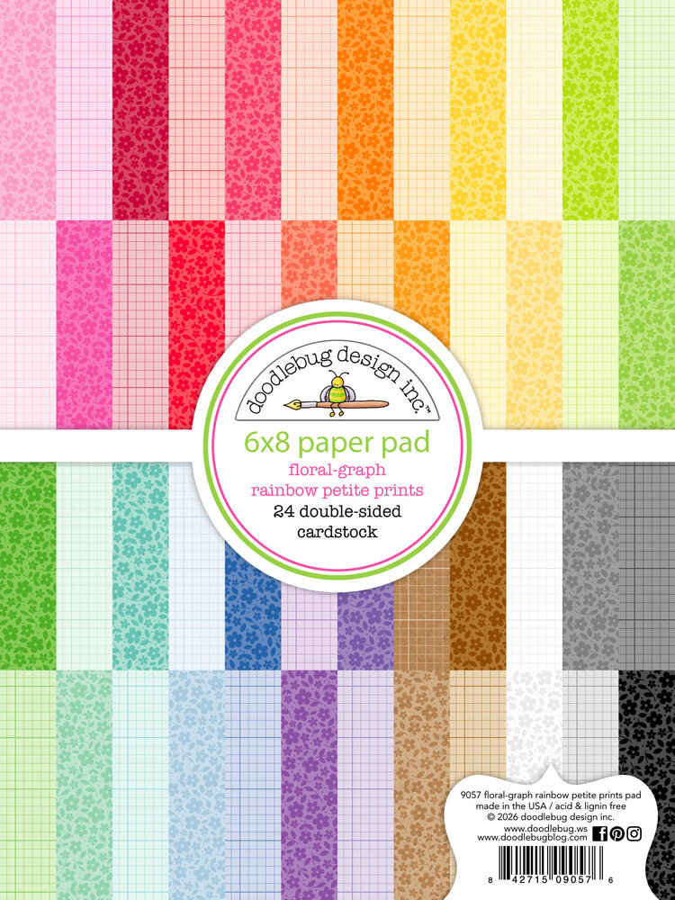 Doodlebug Design Floral-Graph Rainbow 6x8 Inch Petite Prints Paper Pad (9057) Doodlebug Design Floral-Graph Rainbow 6x8 Inch Petite Prints Paper Pad (9057)