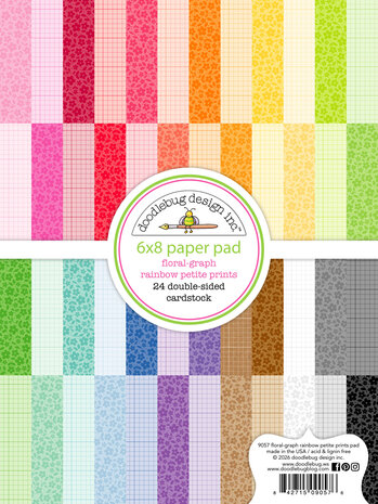 Doodlebug Design Floral-Graph Rainbow 6x8 Inch Petite Prints Paper Pad (9057) Doodlebug Design Floral-Graph Rainbow 6x8 Inch Petite Prints Paper Pad (9057)