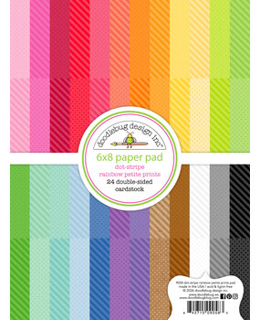 Doodlebug Design Dot-Stripe Rainbow 6x8 Inch Petite Prints Paper Pad (9058) Doodlebug Design Dot-Stripe Rainbow 6x8 Inch Petite Prints Paper Pad (9058)