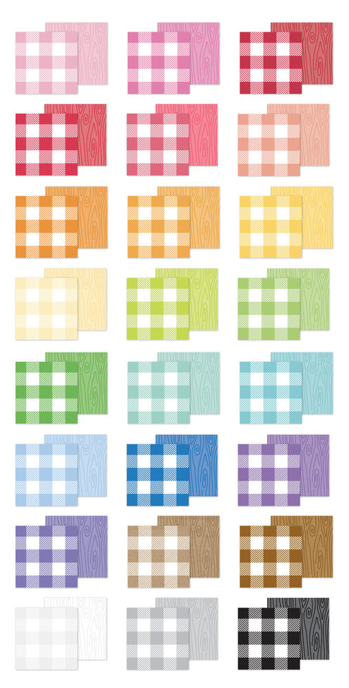 Doodlebug Design Buffalo Check-Wood Grain Rainbow 6x8 Inch Petite Prints Paper Pad (9059) Doodlebug Design Buffalo Check-Wood Grain Rainbow 6x8 Inch Petite Prints Paper Pad (9059)