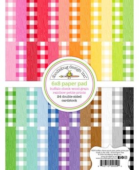 Doodlebug Design Buffalo Check-Wood Grain Rainbow 6x8 Inch Petite Prints Paper Pad (9059) Doodlebug Design Buffalo Check-Wood Grain Rainbow 6x8 Inch Petite Prints Paper Pad (9059)